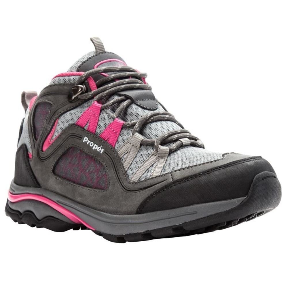 Propet Womens Peak Hiking Shoes Size 6 Grey Berry Suede Waterproof Boots NWOB